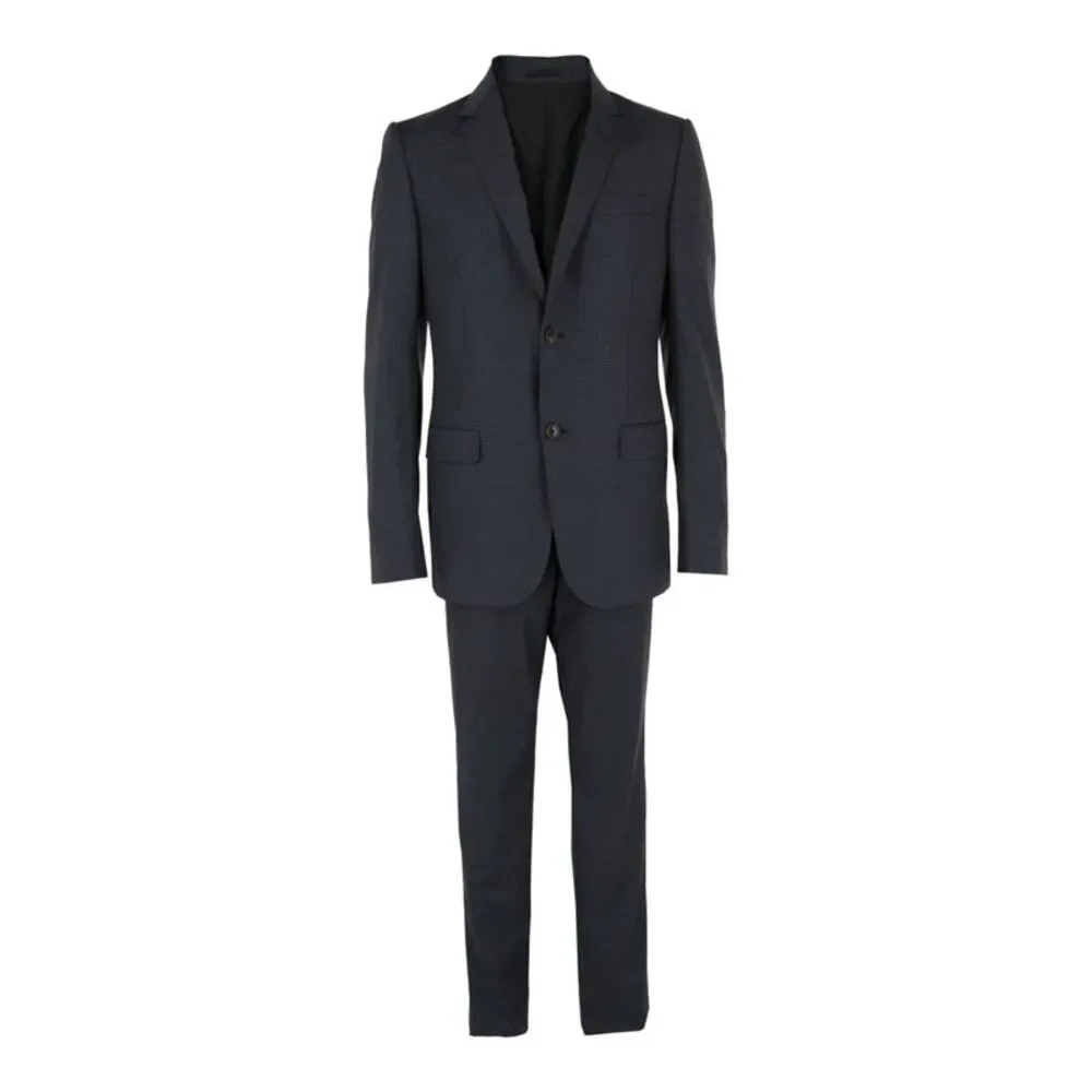 Gucci Wool Pin Dot Suit Grey Mens